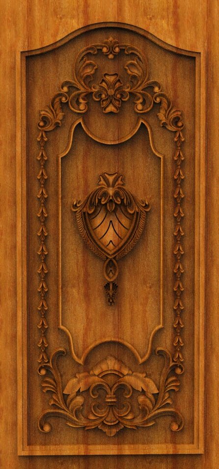 3D DOOR - OAK-81 Classic European Floral Ornament Carved Wood Panel